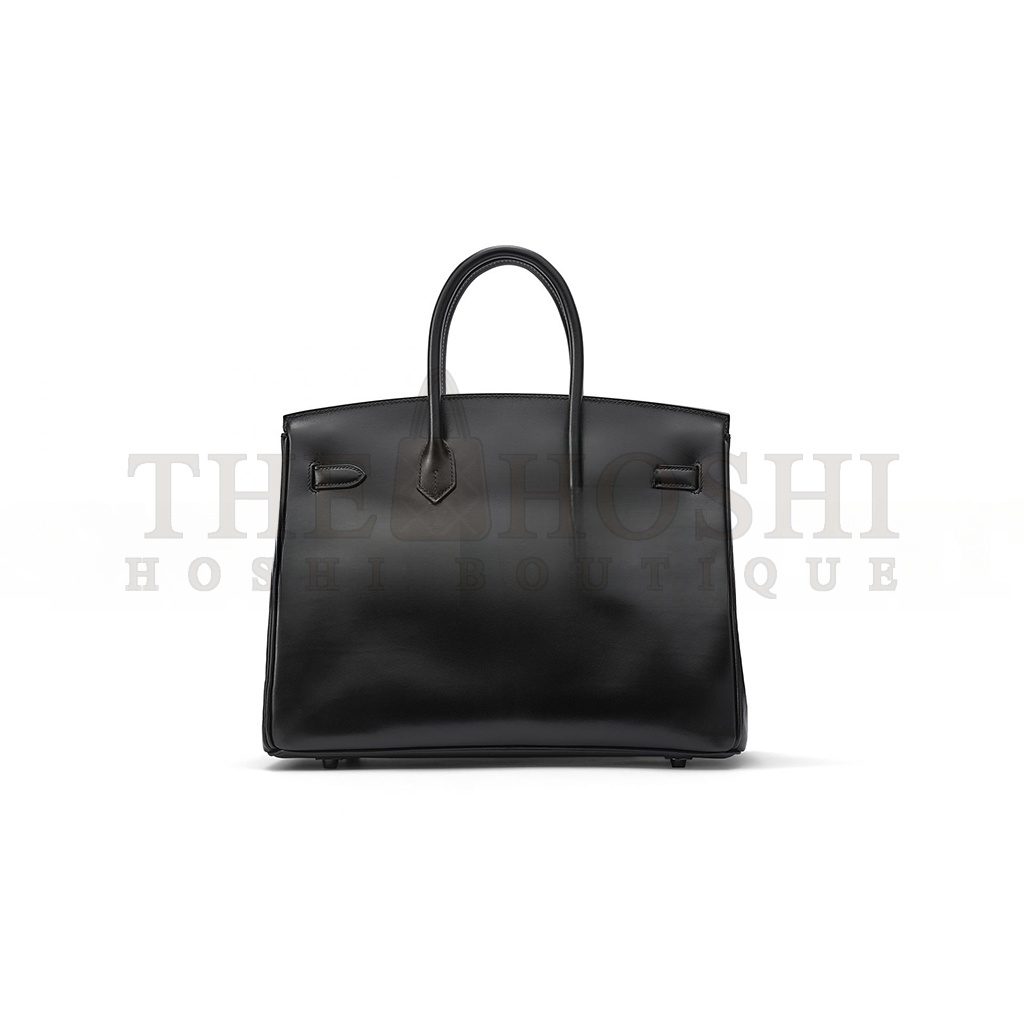 H**me5 BIRKIN 35 BOX LEATHER BLACK BAG H028698CK89 (35*25*18cm) Master Quality